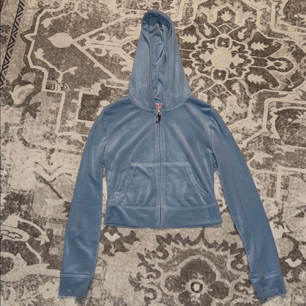 SOLD Juicy Couture Sky Blue Velour Hoodie